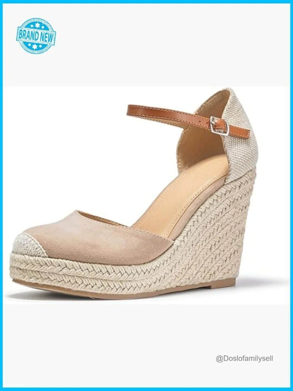 Wedge Espadrille Sandals Ankle Strap Closed Toe Platform Heels Boho Chic Summer